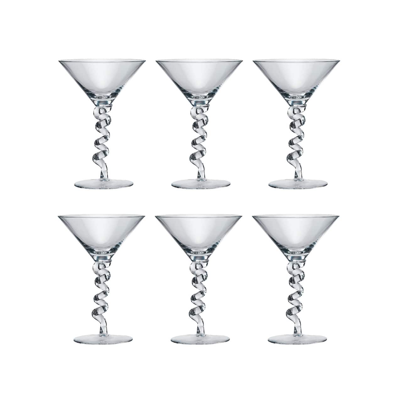 Hello Honey® 6oz. Clear Twisted Stem Martini Glasses, 6ct.